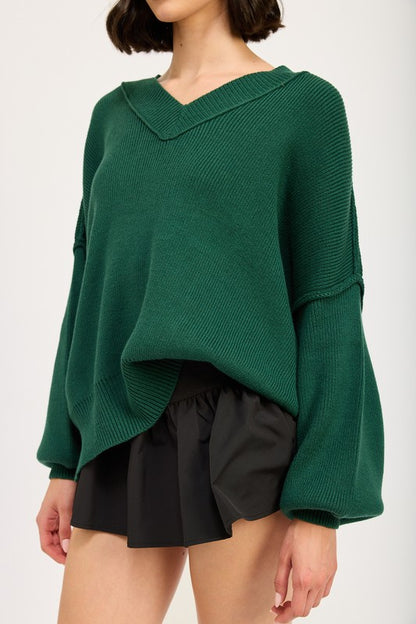 Emory Park Women's Oversized V-Neck Knit Sweater
