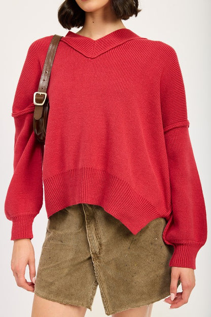 Emory Park Women's Oversized V-Neck Knit Sweater