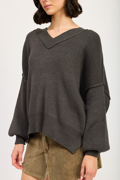 Emory Park Women's Oversized V-Neck Knit Sweater