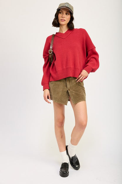 Emory Park Women's Oversized V-Neck Knit Sweater