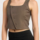 EMORY PARK Casual Brown Asymmetrical Vest Top