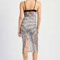 Emory Park Women's Bodycon Snake print Ruched Dress