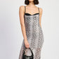 Emory Park Women's Bodycon Snake print Ruched Dress