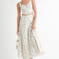 Emory Park Women's Chic Floral Squared Neck Bustier Cropped Top