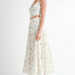 Emory Park Women's Chic Floral Tiered Maxi Skirt