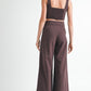 BUTTON UP CROPPED TOP WITH SHOULDER TIES