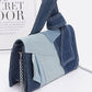 Mix Piecing Denim Crossbody Bag