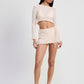 LONG SLEEVE BOAT NECK CROPPED TOP
