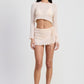 LONG SLEEVE BOAT NECK CROPPED TOP