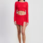 LONG SLEEVE BOAT NECK CROPPED TOP