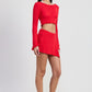 LONG SLEEVE BOAT NECK CROPPED TOP