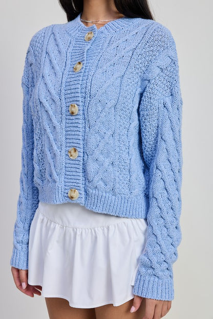 CHUNKY CABLE KNIT CARDIGAN