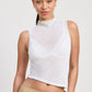 SLEEVELESS ASYMMETRICAL HIGH NECK TOP
