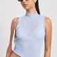SLEEVELESS ASYMMETRICAL HIGH NECK TOP