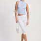 SLEEVELESS ASYMMETRICAL HIGH NECK TOP