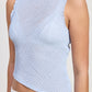 SLEEVELESS ASYMMETRICAL HIGH NECK TOP