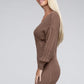 NUVI APPAREL Brown Autumn Cable Knit Sweater Dress