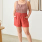 ZENOBIA Plus Size Drawstring Elastic Waist Shorts with Pockets