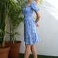 LILOU Light Blue Floral Puff Sleeve Dress