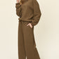 DOUBLE TAKE Full Size Texture Long Sleeve Top and Pants Lounge Set