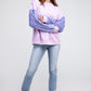 BIBI Velvet Sequin Sleeve Mineral Washed Top