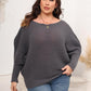 Full Size Boat Neck Batwing Sleeve Sweater-up to 3XL