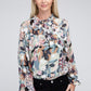 NUVI APPAREL Chiffon Floral Blouse