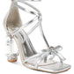 RAG Company Affluence T Strap Stone Encrusted Heeled Sandal