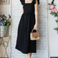 LINEN RUFFLE MID DRESS