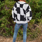 DAVI & DANI Multi Geo Checker Pullover Knit Sweater Top