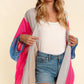 PLUS COLOR BLOCK KIMONO MAXI OPEN CARDIGAN