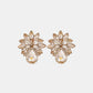 Flower Shape Glass Stone Stud Earrings