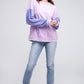 BIBI Velvet Sequin Sleeve Mineral Washed Top