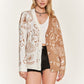 Heart paisley Color block cardigan PLUS JJK5018P