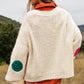 DAVI & DANI The Fuzzy Smile Long Bell Sleeve Knit Cardigan