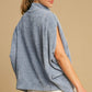 UMGEE Women's Light Blue Mock Neck Short Sleeve Top
