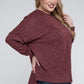 ZENANA Plus Brushed Melange Drop Shoulder Sweater