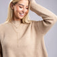 AMBIANCE APPAREL Mock Neck Cropped Pullover Knit Sweater