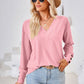 V-Neck Long Sleeve Blouse