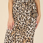 LILOU Satin leopard tie skirt