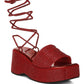 RAG & Co. Swifties Rhinestone Embellished Lace-Up Sandals