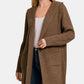 ZENANA Brown Hooded Open Front Sweater Cardigan