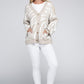 NUVI APPAREL Beige Zebra Pattern Cardigan Sweater