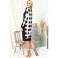 ACTING PRO Plus Plaid Solid Contrast Long Sleeve Midi Dress