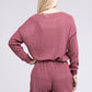 NUVI APPAREL Dark Pink Ribbed Knit Tee & Shorts