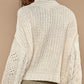 POL Cream Mock Neck Cable Knit Sweater