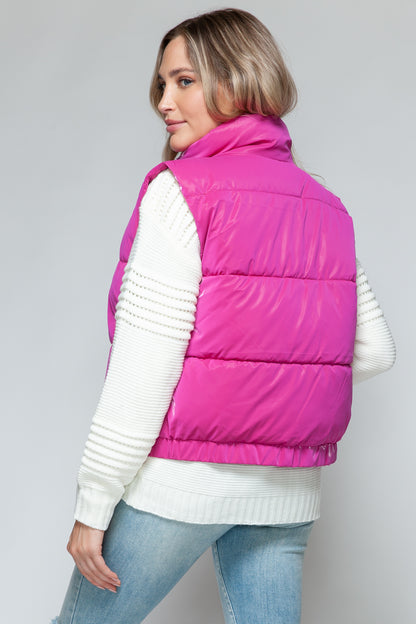 SNOBBISH Hot Pink Fine Fur Lining Quilted Vest