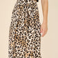 LILOU Satin leopard tie skirt