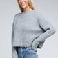 AMBIANCE APPAREL Mock Neck Cropped Pullover Knit Sweater