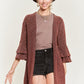 JADE by JANE Women's Red Kimono Glitter Cardigan with Bell Sleeve